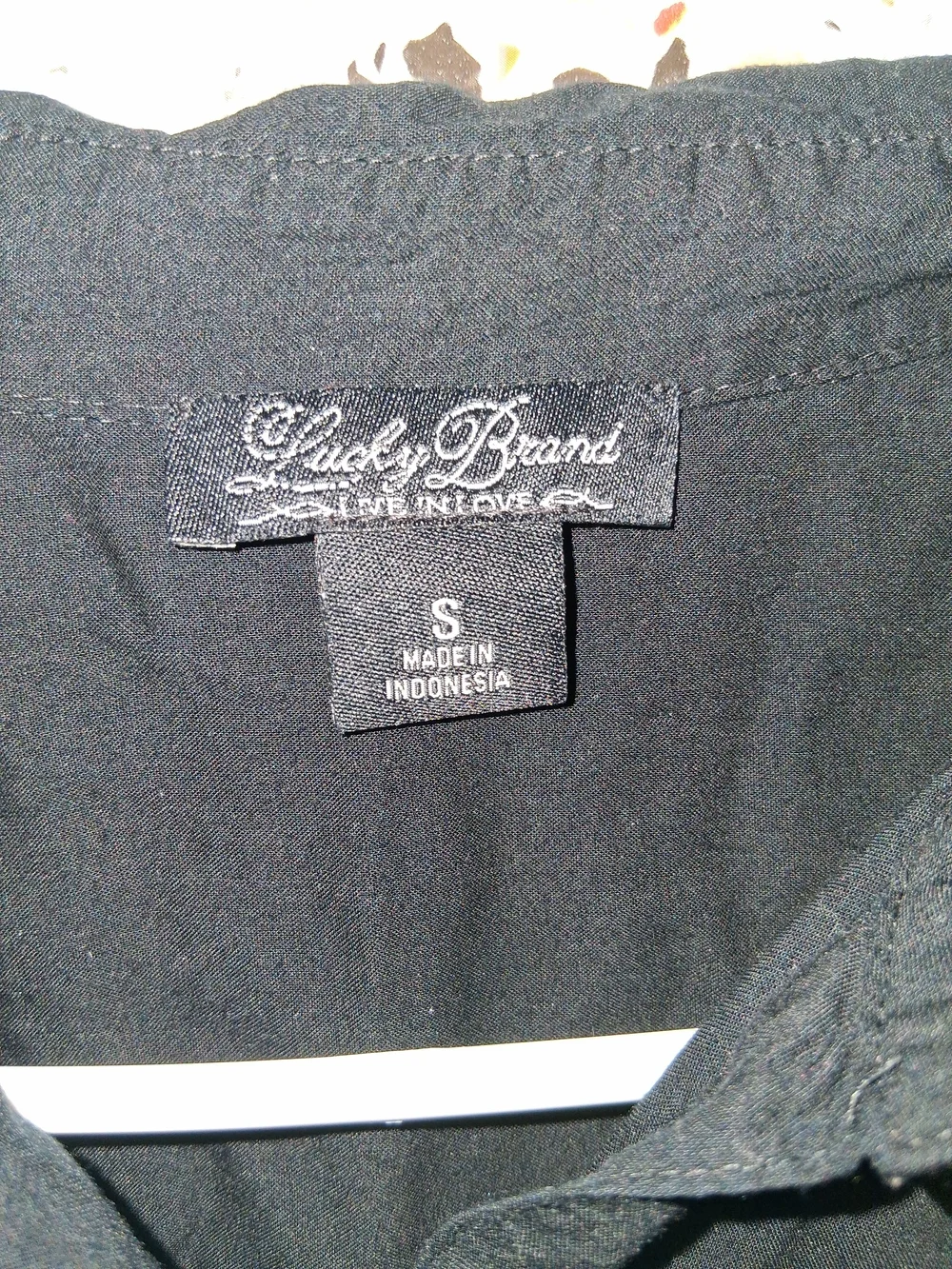 Men's Lucky Brand Short Sleeve Button Down Shirt Size Small Black